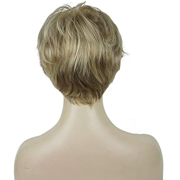 DILLARDS Lydell Wigs For Women Short Hair Straight Layered Synthetic Wig With Hair Bangs Blonde - Image 4